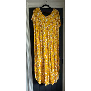 LuLaRoe Maxi Dress Size M Yellow Floral